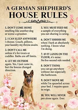 German Shepherd House Rules Poster