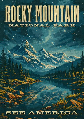 Rocky Mountain National Park Vintage Poster