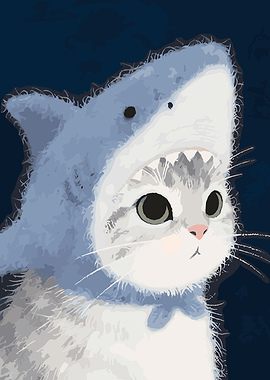 Cat in a Shark Costume