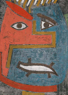 Abstract Face with Bold Colors