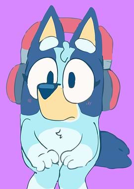 Bluey with Headphones