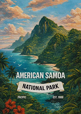 American Samoa National Park Vintage Poster
