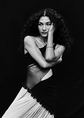 Black and White Fashion Portrait olivia dean