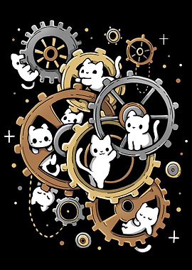 Steampunk Cats and Gears