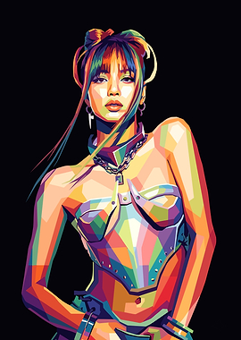 Colorful Pop Art Portrait of Lisa