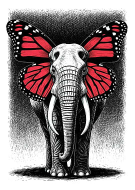 Elephant with Butterfly Wings