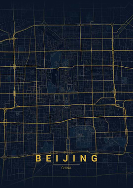 Beijing City Map Poster