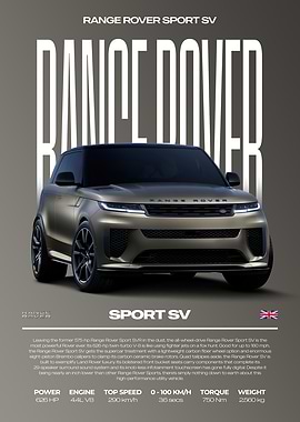 Range Rover Sport SV Car Poster