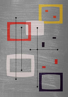 Mid-Century Modern Geometric Abstract Art
