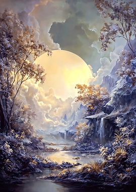 Ethereal Fantasy River Landscape