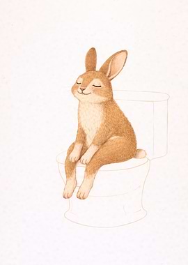 Bunny on Toilet