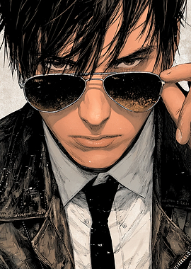 Man in Sunglasses and Leather Jacket