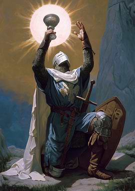Knight holding the Holy Grail