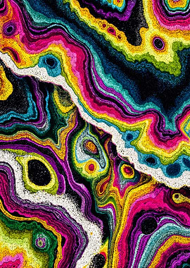 Neon Psychedelic Agate Abstract