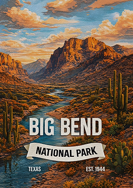 Big Bend National Park Vintage Poster