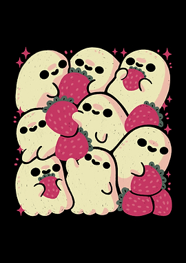 Spooky Cute Ghosts with Strawberries