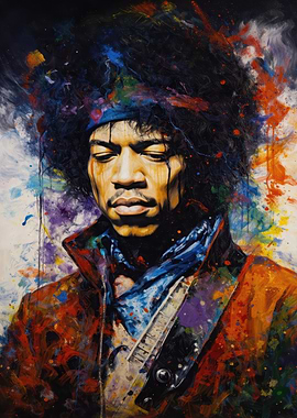 Jimi Hendrix Abstract Portrait