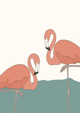 Flamingos Pastel Colors