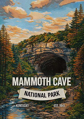 Mammoth Cave National Park Vintage Poster
