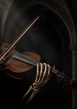 Skeleton Playing Violin