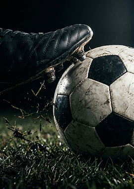 Soccer Cleats Kicking a Muddy Ball