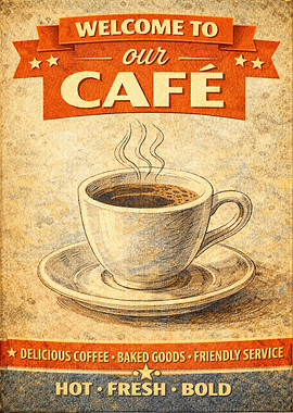 Welcome to our Cafe Vintage Poster