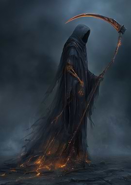 Grim Reaper with Fiery Scythe