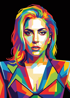 Colorful Pop Art Portrait of Lady Gaga