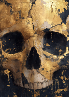 Golden Skull with Black Accents