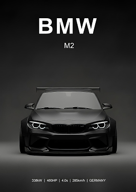 sport Matte Black BMW M2 poster