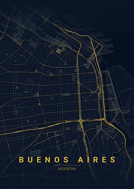 Buenos Aires Map Art