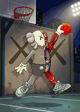 KAWS Figure Dunking a Basketball