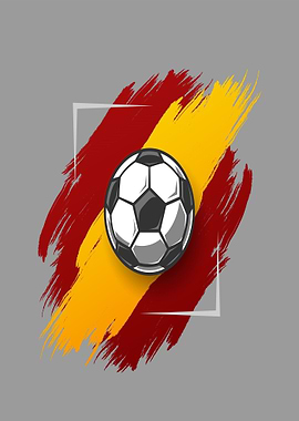 Soccer Ball On Spanish Flag