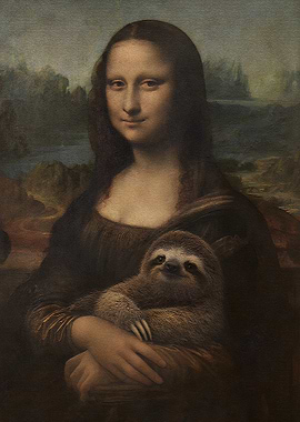 Mona Lisa Holding a Sloth