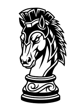 Black and White Chess Knight