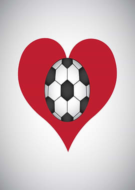 Heart With Soccer Ball
