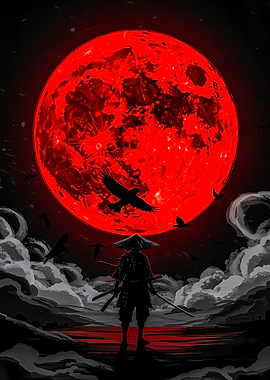 Samurai Under a Blood Moon