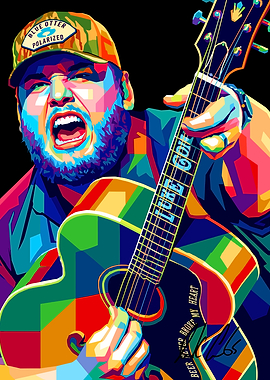Luke Combs Pop Art Guitarist