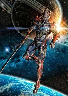 Sci-fi Warrior in Space
