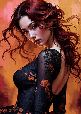 Woman in floral dress