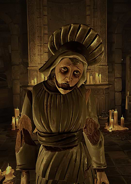 Creepy Doll in a Dark Room