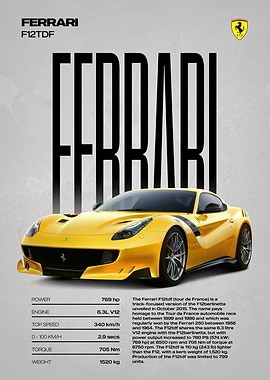 Ferrari F12tdf Poster