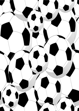 Soccer Balls Pattern Art