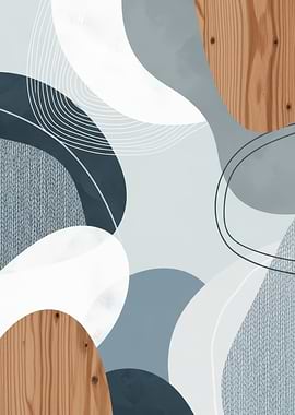 Abstract Organic Shapes with Wood and Knit Textures