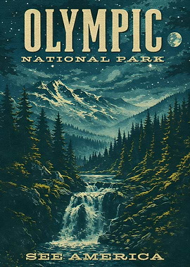 Olympic National Park Vintage Poster