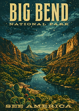 Big Bend National Park Vintage Poster