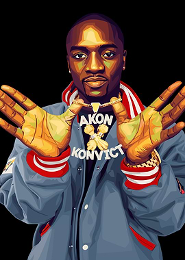 Akon Konvict Pop Art Portrait