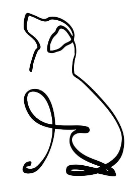 Minimalist Dog Line Art