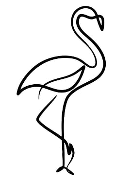 Minimalist Flamingo Line Art