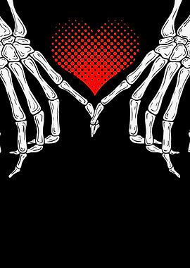 Skeleton Hands Forming Heart